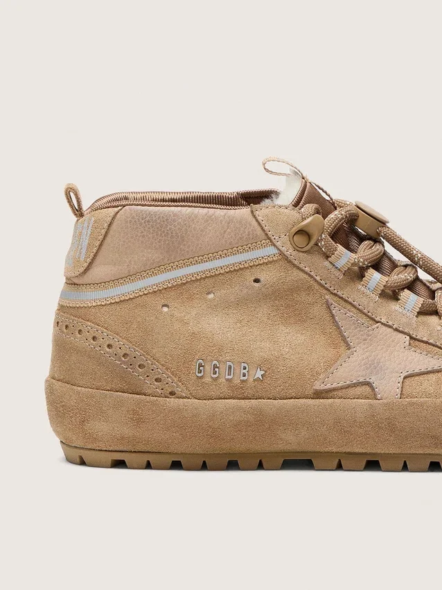Zapatillas Mid Star para mujer en gamuza color caramelo con estrella de nubuck y lengüeta de talón de gamuza
