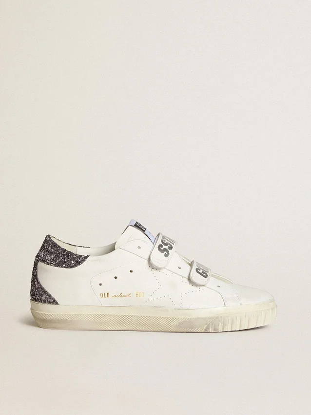 Zapatillas Old School de origen biológico con estrella perforada y lengüeta del talón con purpurina
