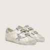 Zapatillas Old School para mujer con estrella plateada con purpurina y lengüeta de gamuza gris hielo
