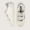 Zapatillas Old School para mujer con estrella plateada con purpurina y lengüeta de gamuza gris hielo