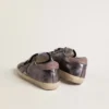 Zapatillas Old School para mujer en cuero laminado morado con estrella de nubuck lila y lengüeta en el talón
