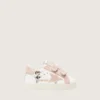 Zapatillas para bebés en napa con estrella de gamuza rosa y estampado de mascotas