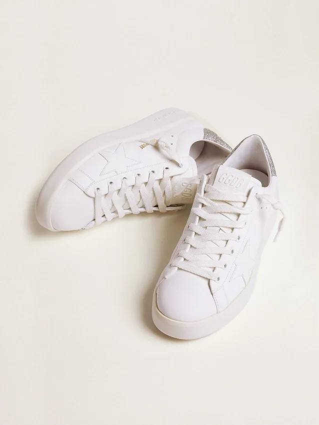 Zapatillas Purestar para mujer con lengüeta plateada brillante en el talón