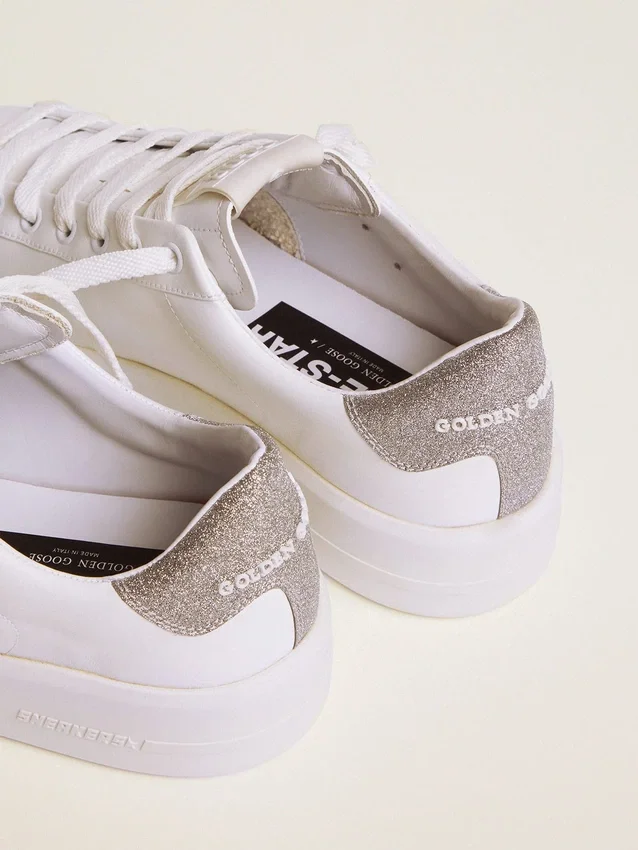 Zapatillas Purestar para mujer con lengüeta plateada brillante en el talón