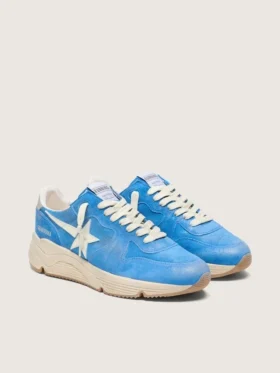 Zapatillas Running Sole para hombre en gamuza azul brillante con estrella blanca