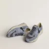 Zapatillas Running Sole para hombre en nailon azul claro y nubuck con estrella negra