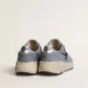 Zapatillas Running Sole para hombre en nailon azul claro y nubuck con estrella negra