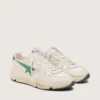 Zapatillas Running Sole para hombre en nylon color crema y cuero con estrella de cuero verde