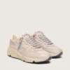 Zapatillas Running Sole para mujer en cuero rosa empolvado con estrella plateada
