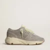Zapatillas Running Sole para mujer en gamuza gris con estrella y lengüeta del talón de gamuza gris