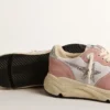 Zapatillas Running Sole para mujer en malla gris y gamuza con estrella plateada brillante