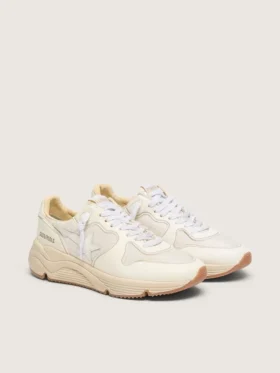 Zapatillas Running Sole para mujer en malla y napa blanca