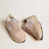 Zapatillas Running Sole para mujer en malla y nubuck con estrella de cuero metalizado plateado