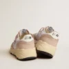 Zapatillas Running Sole para mujer en malla y nubuck con estrella de cuero metalizado plateado