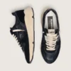 Zapatillas Running Sole para mujer en napa y gamuza negras