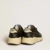 Zapatillas Running Sole para mujer en negro con purpurina, estrella de cuero y lengüeta de talón de nubuck