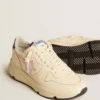 Zapatillas Running Sole para mujer en piel napa con estrella de piel rosa y lengüeta trasera de piel azul