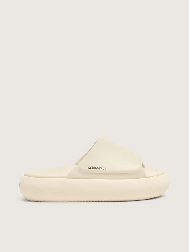 Zapatillas sin cordones Space-Star para mujer en cuero blanco