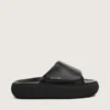 Zapatillas sin cordones Space-Star para mujer en cuero negro