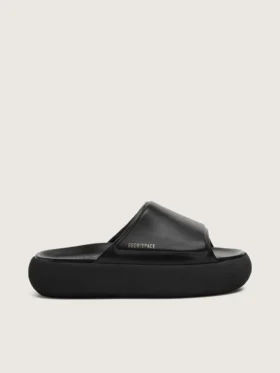 Zapatillas sin cordones Space-Star para mujer en cuero negro