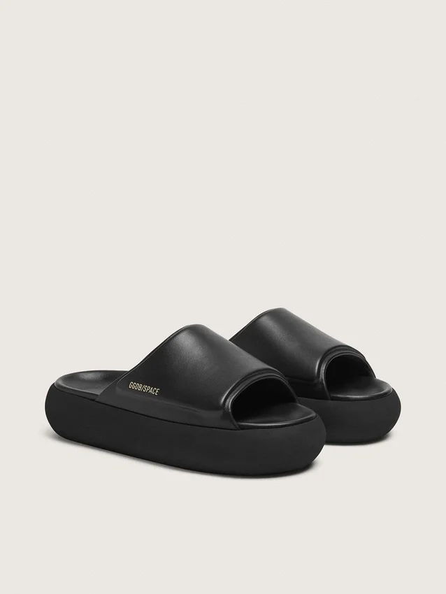 Zapatillas sin cordones Space-Star para hombre en cuero negro
