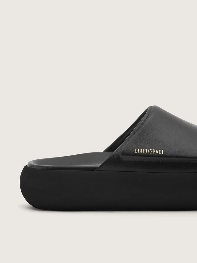 Zapatillas sin cordones Space-Star para hombre en cuero negro