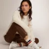Zapatillas Stardan de cuero blanco con acabado desgastado