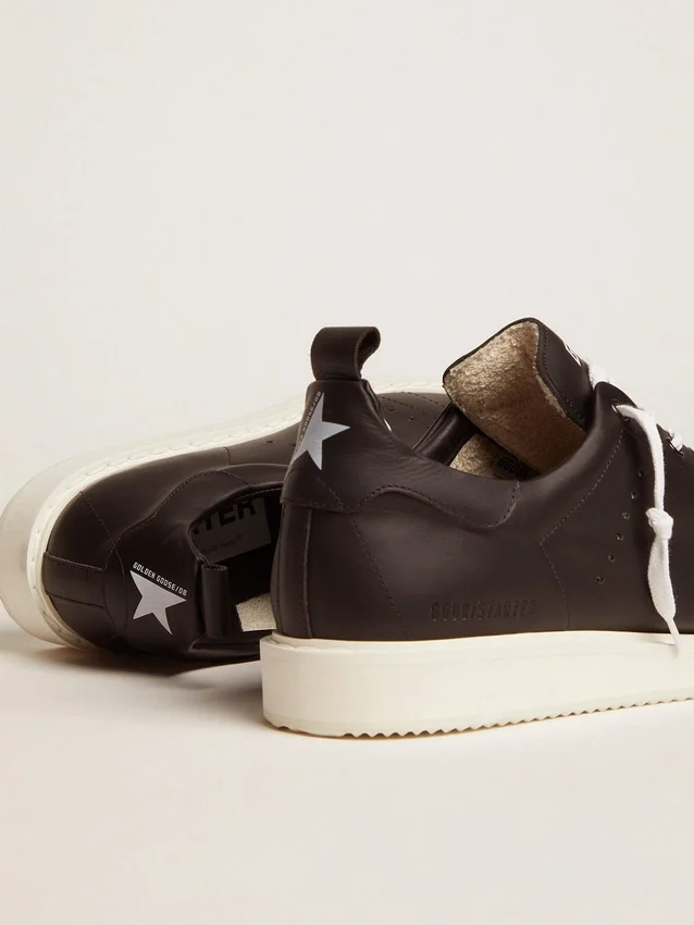 Zapatillas Starter para hombre en cuero con estrella estampada en la lengüeta del talón