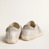 Zapatillas Super-Star en cuero gris-blanco con efecto brillante y estrella de cuero
