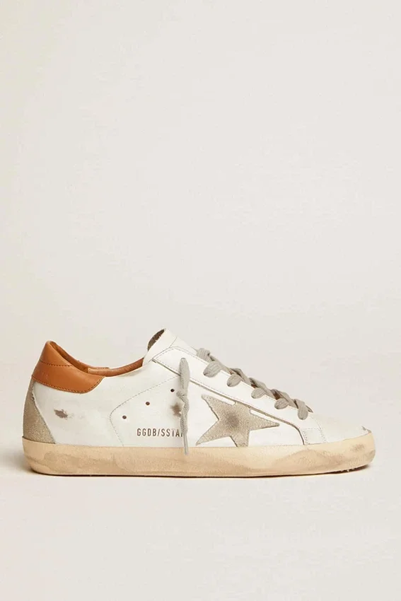 Zapatillas Super-Star para hombre con estrella de gamuza y lengüeta marrón en el talón