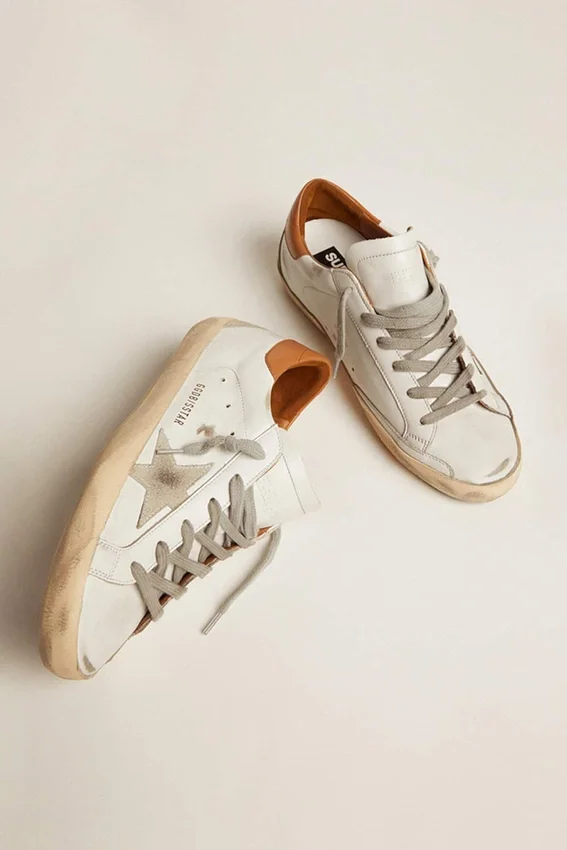 Zapatillas Super-Star para hombre con estrella de gamuza y lengüeta marrón en el talón
