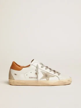 Zapatillas Super-Star para mujer con estrella de gamuza y lengüeta marrón en el talón