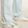 Zapatillas Super-Star Sabot con una estrella de purpurina platino y lengüeta de gamuza