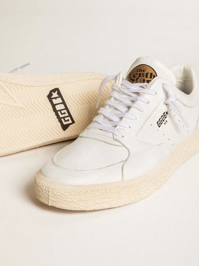 Zapatillas Tenth Star para hombre en cuero blanco