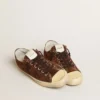 Zapatillas V-Star LTD para hombre en gamuza marrón oscuro con estrella tono sobre tono