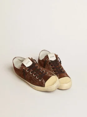Zapatillas V-Star LTD para hombre en gamuza marrón oscuro con estrella tono sobre tono