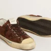 Zapatillas V-Star LTD para hombre en gamuza marrón oscuro con estrella tono sobre tono