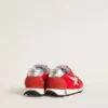 Zapatillas Young Marathon de nylon rojo con estrella estampada y lengüeta de cuero en el talón