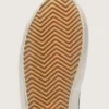 Zapatillas Young Old School en gamuza azul con estrella plateada con purpurina y lengüeta de cuero blanco en el talón
