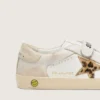 Zapatillas Young Old School en napa con estrella de piel de potro con estampado de leopardo e inserciones de cuero