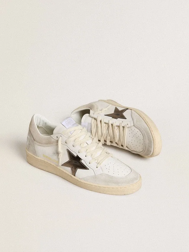 Zapatos Ball Star para mujer con estrella de cuero metalizado y lengüeta del talón de cuero brillante