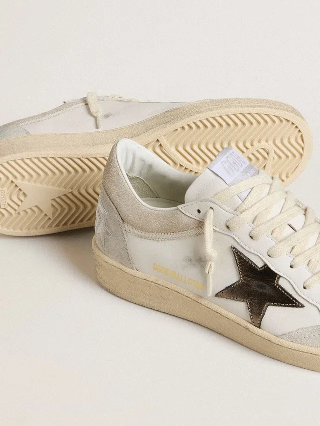 Zapatos Ball Star para mujer con estrella de cuero metalizado y lengüeta del talón de cuero brillante