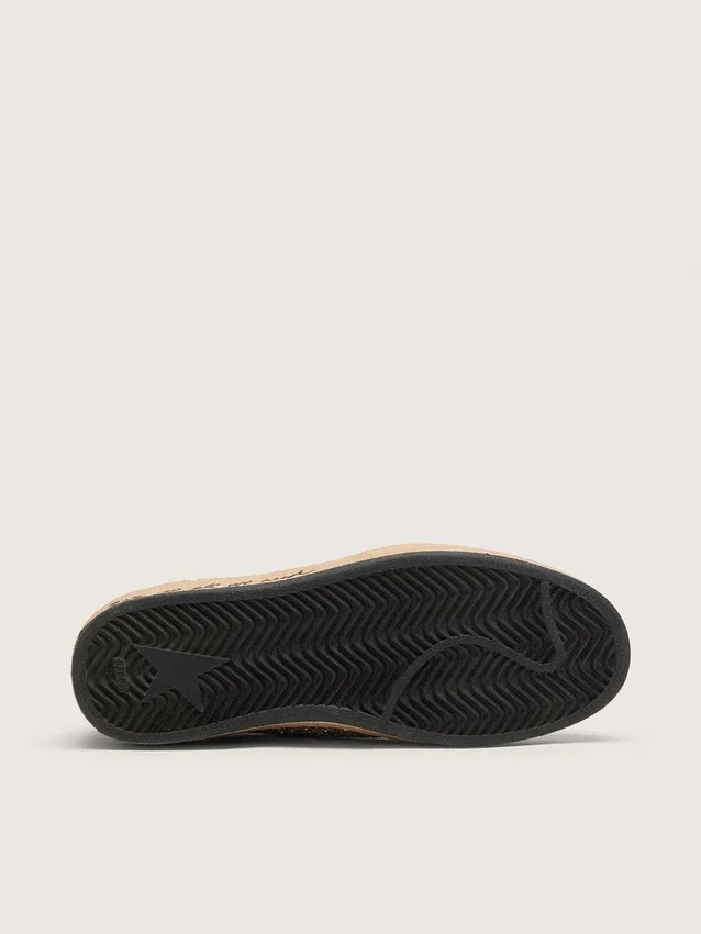 Zapatos Ball Star para mujer en brillo plateado con inserciones de gamuza gris hielo