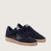Zapatos Ball Star para mujer en gamuza azul oscuro con estrella azul oscuro con purpurina