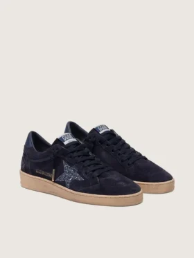 Zapatos Ball Star para mujer en gamuza azul oscuro con estrella azul oscuro con purpurina