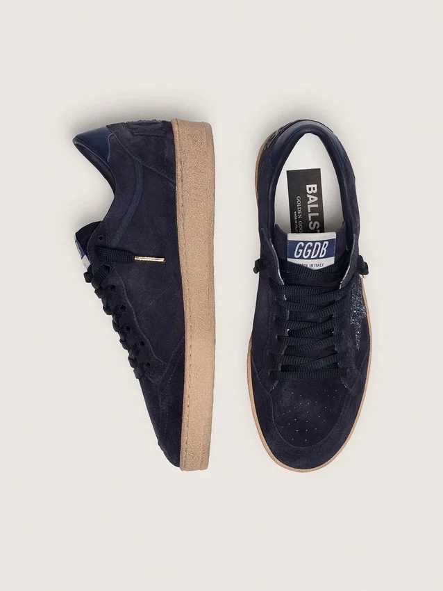 Zapatos Ball Star para mujer en gamuza azul oscuro con estrella azul oscuro con purpurina
