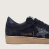 Zapatos Ball Star para mujer en gamuza azul oscuro con estrella azul oscuro con purpurina
