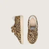 Zapatos Junior Ball Star en piel de potro con estampado de leopardo, estrella de cuero blanco y lengüeta en el talón