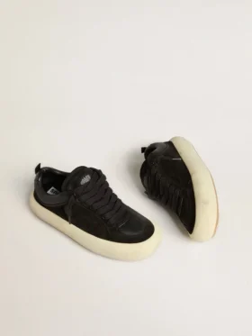 Zapatos Space-Star Cube para hombre en gamuza negra con estrella perforada