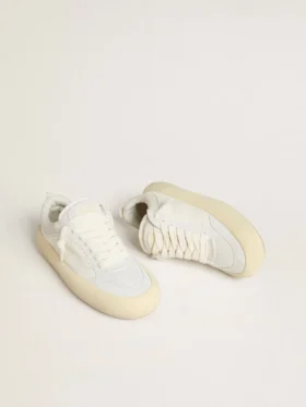 Zapatos Space-Star Cube para mujer en cuero blanco con estrella perforada